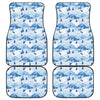 Skiing Mountain Print Front and Back Car Floor Mats