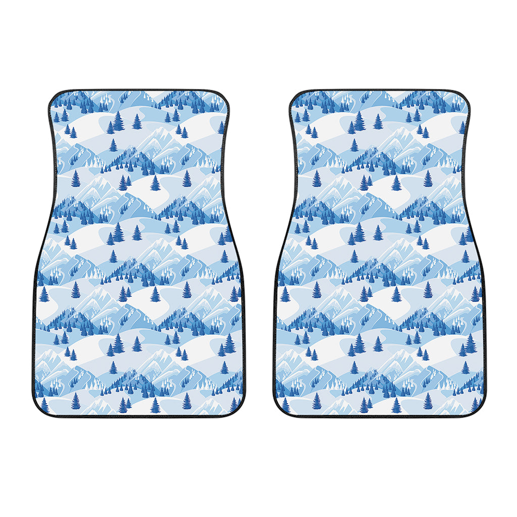 Skiing Mountain Print Front Car Floor Mats