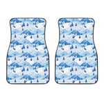 Skiing Mountain Print Front Car Floor Mats