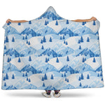 Skiing Mountain Print Hooded Blanket