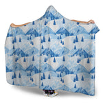 Skiing Mountain Print Hooded Blanket