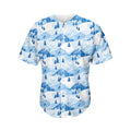 Skiing Mountain Print Men's Baseball Jersey