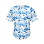 Skiing Mountain Print Men's Baseball Jersey