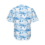 Skiing Mountain Print Men's Baseball Jersey