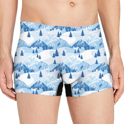Skiing Mountain Print Men's Boxer Briefs