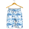 Skiing Mountain Print Men's Shorts
