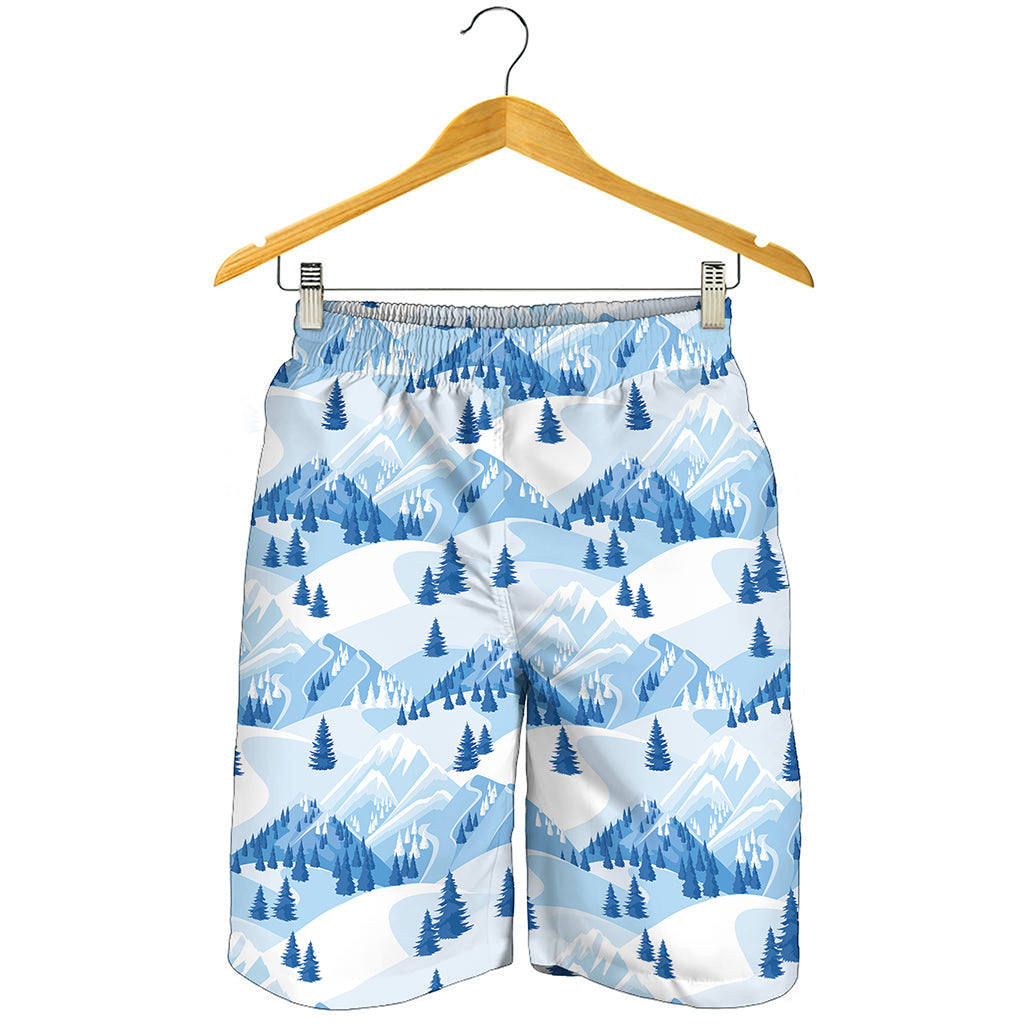Skiing Mountain Print Men's Shorts