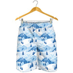 Skiing Mountain Print Men's Shorts
