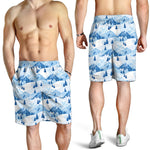 Skiing Mountain Print Men's Shorts