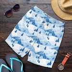 Skiing Mountain Print Men's Shorts