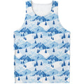 Skiing Mountain Print Men's Tank Top