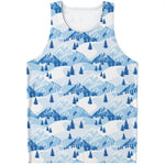 Skiing Mountain Print Men's Tank Top