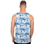 Skiing Mountain Print Men's Tank Top