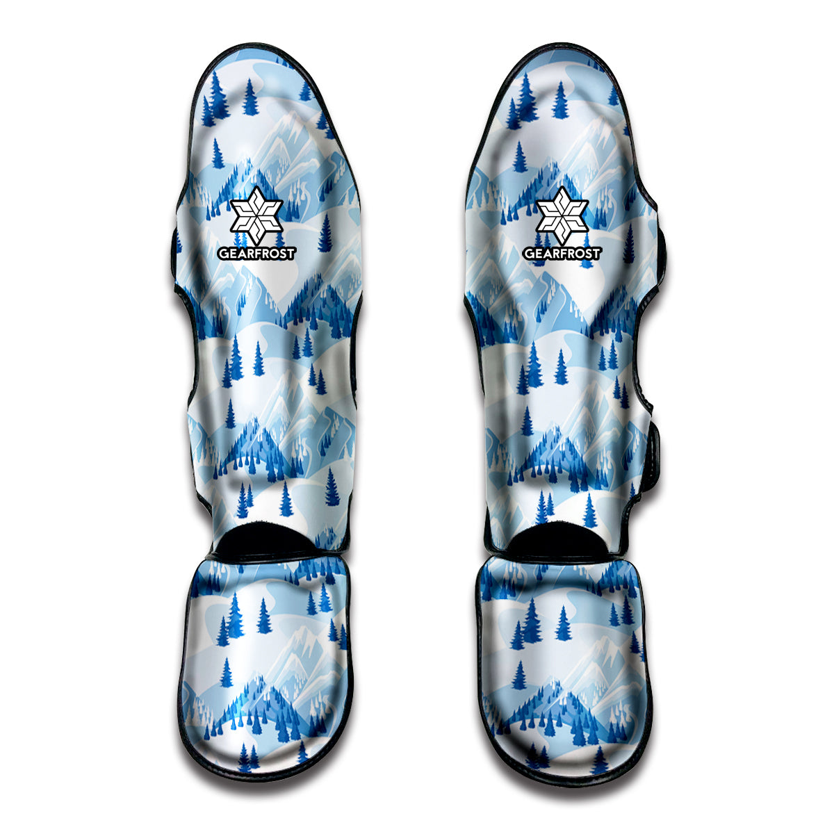 Skiing Mountain Print Muay Thai Shin Guard