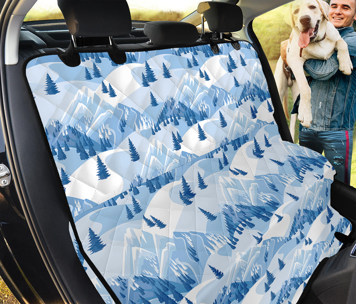 Skiing Mountain Print Pet Car Back Seat Cover