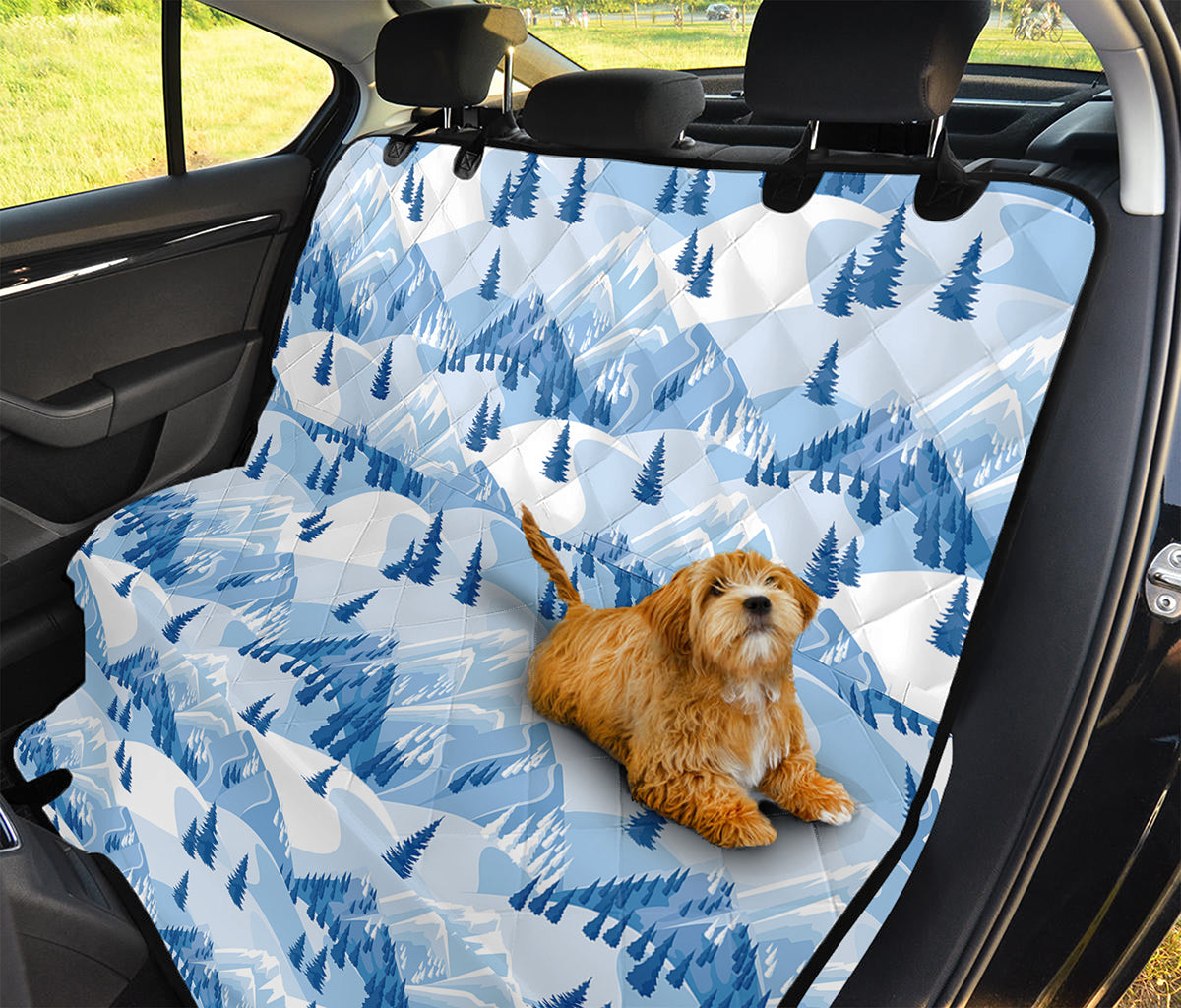 Skiing Mountain Print Pet Car Back Seat Cover