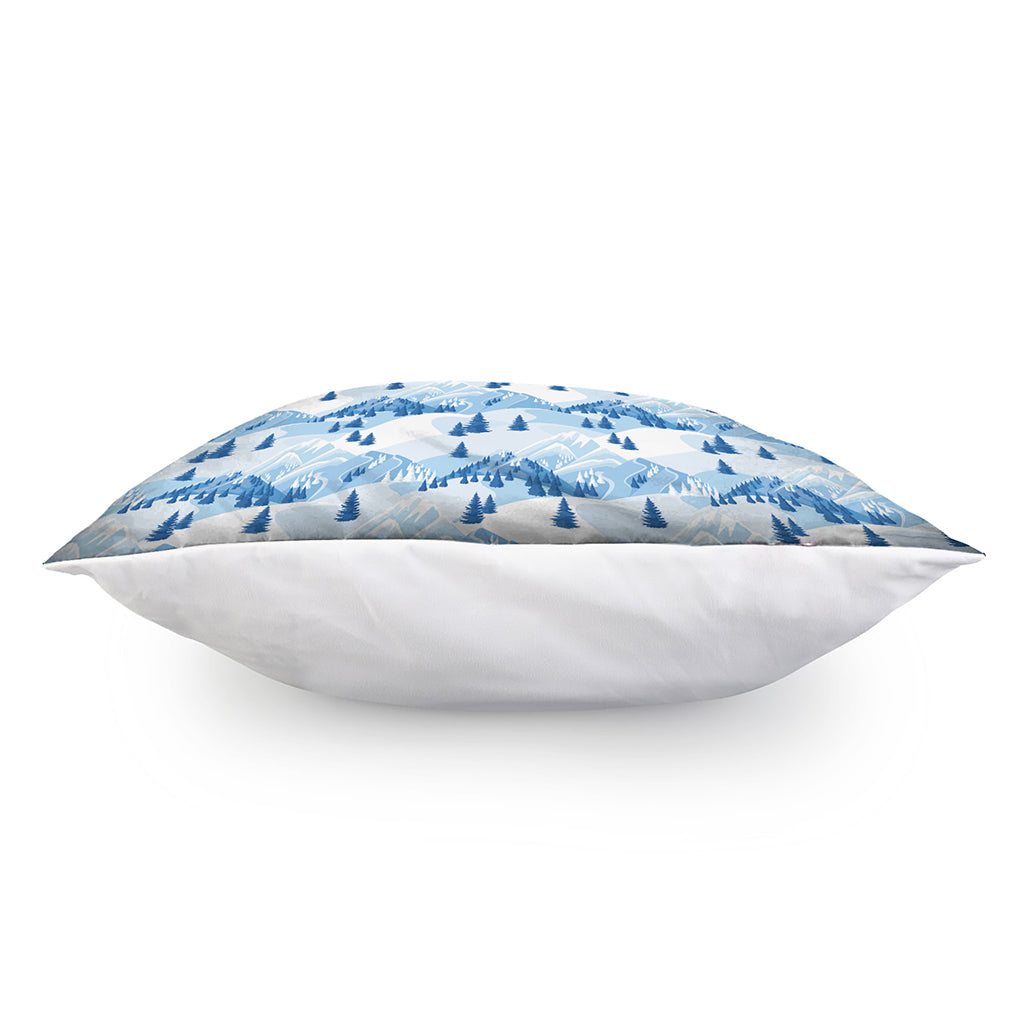 Skiing Mountain Print Pillow Cover