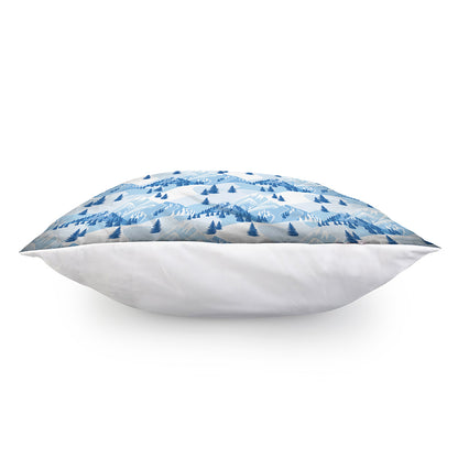 Skiing Mountain Print Pillow Cover