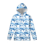 Skiing Mountain Print Pullover Hoodie