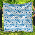 Skiing Mountain Print Quilt