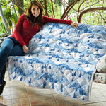 Skiing Mountain Print Quilt
