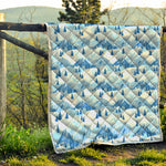 Skiing Mountain Print Quilt