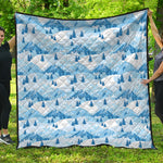 Skiing Mountain Print Quilt