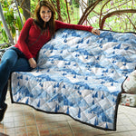 Skiing Mountain Print Quilt