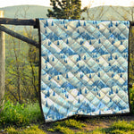 Skiing Mountain Print Quilt