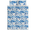 Skiing Mountain Print Quilt Bed Set