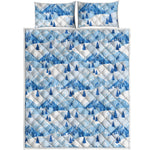 Skiing Mountain Print Quilt Bed Set