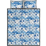 Skiing Mountain Print Quilt Bed Set