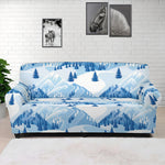 Skiing Mountain Print Sofa Cover