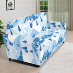 Skiing Mountain Print Sofa Cover