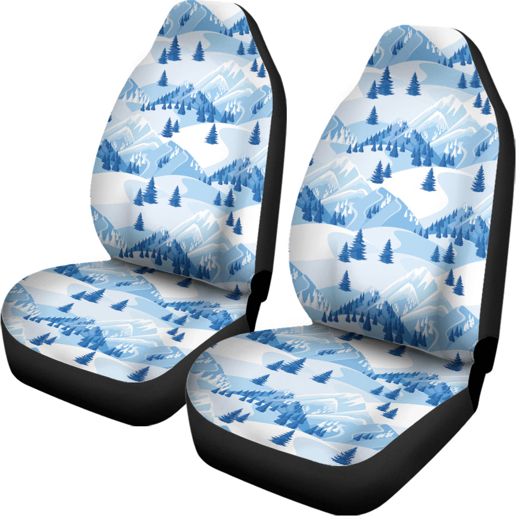 Skiing Mountain Print Universal Fit Car Seat Covers