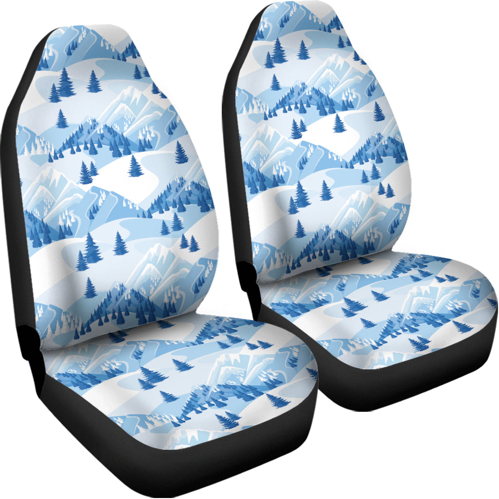 Skiing Mountain Print Universal Fit Car Seat Covers