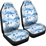 Skiing Mountain Print Universal Fit Car Seat Covers