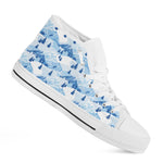 Skiing Mountain Print White High Top Shoes