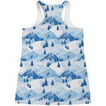 Skiing Mountain Print Women's Racerback Tank Top