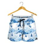 Skiing Mountain Print Women's Shorts