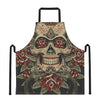 Skull And Roses Tattoo Print Apron