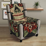 Skull And Roses Tattoo Print Armchair Protector