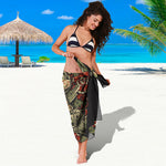 Skull And Roses Tattoo Print Beach Sarong Wrap