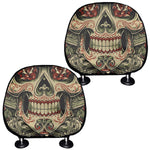 Skull And Roses Tattoo Print Car Headrest Covers