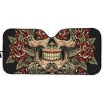 Skull And Roses Tattoo Print Car Sun Shade