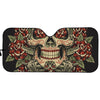 Skull And Roses Tattoo Print Car Sun Shade