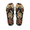 Skull And Roses Tattoo Print Flip Flops