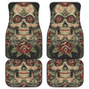 Skull And Roses Tattoo Print Front and Back Car Floor Mats