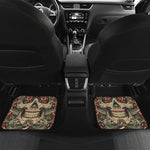 Skull And Roses Tattoo Print Front and Back Car Floor Mats