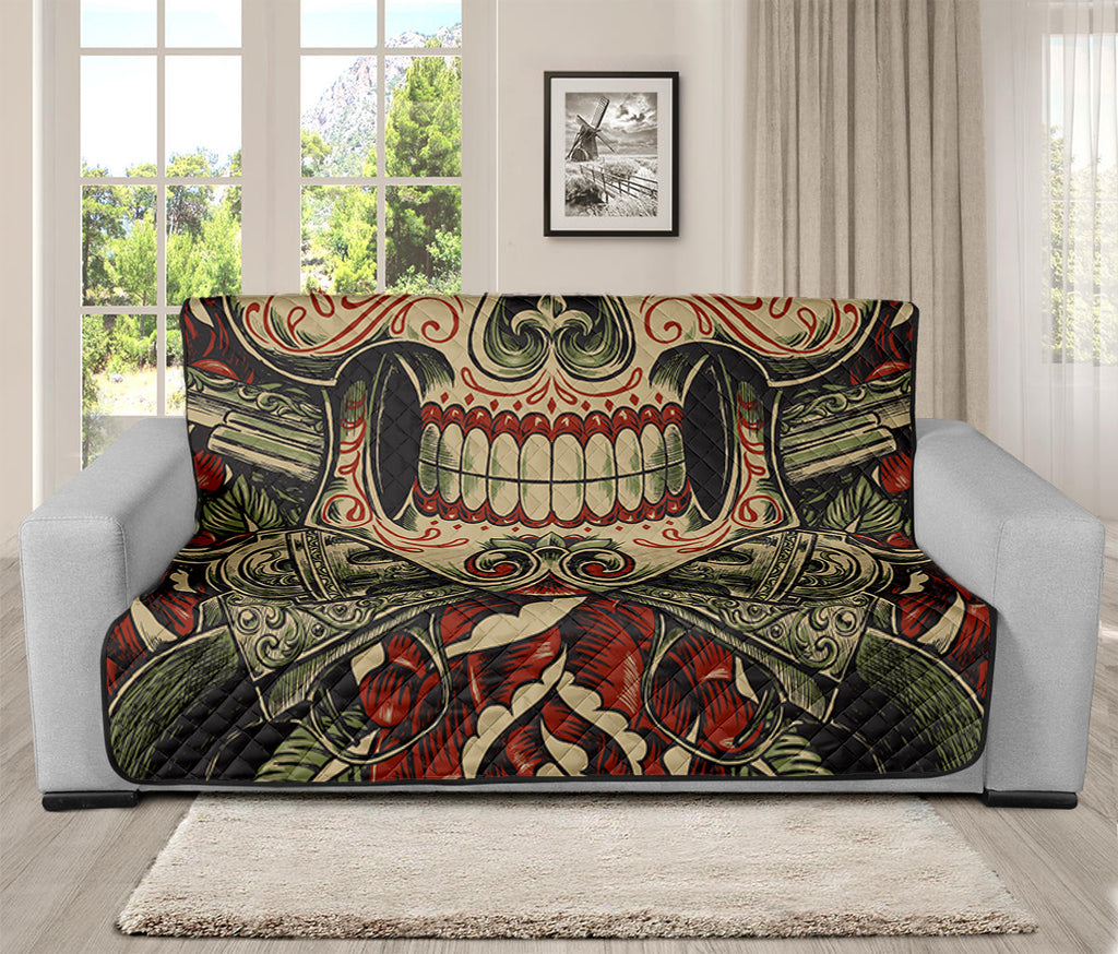 Skull And Roses Tattoo Print Futon Protector